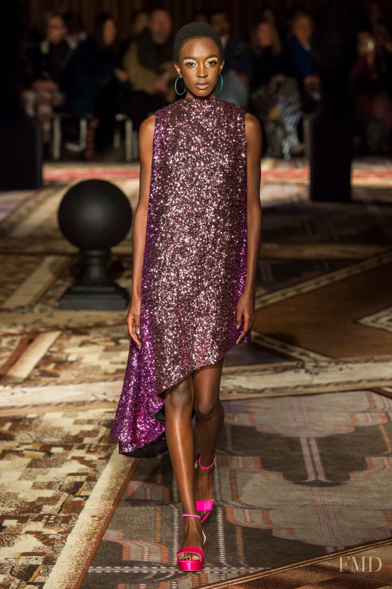 Nicole Atieno featured in  the Halpern fashion show for Autumn/Winter 2019