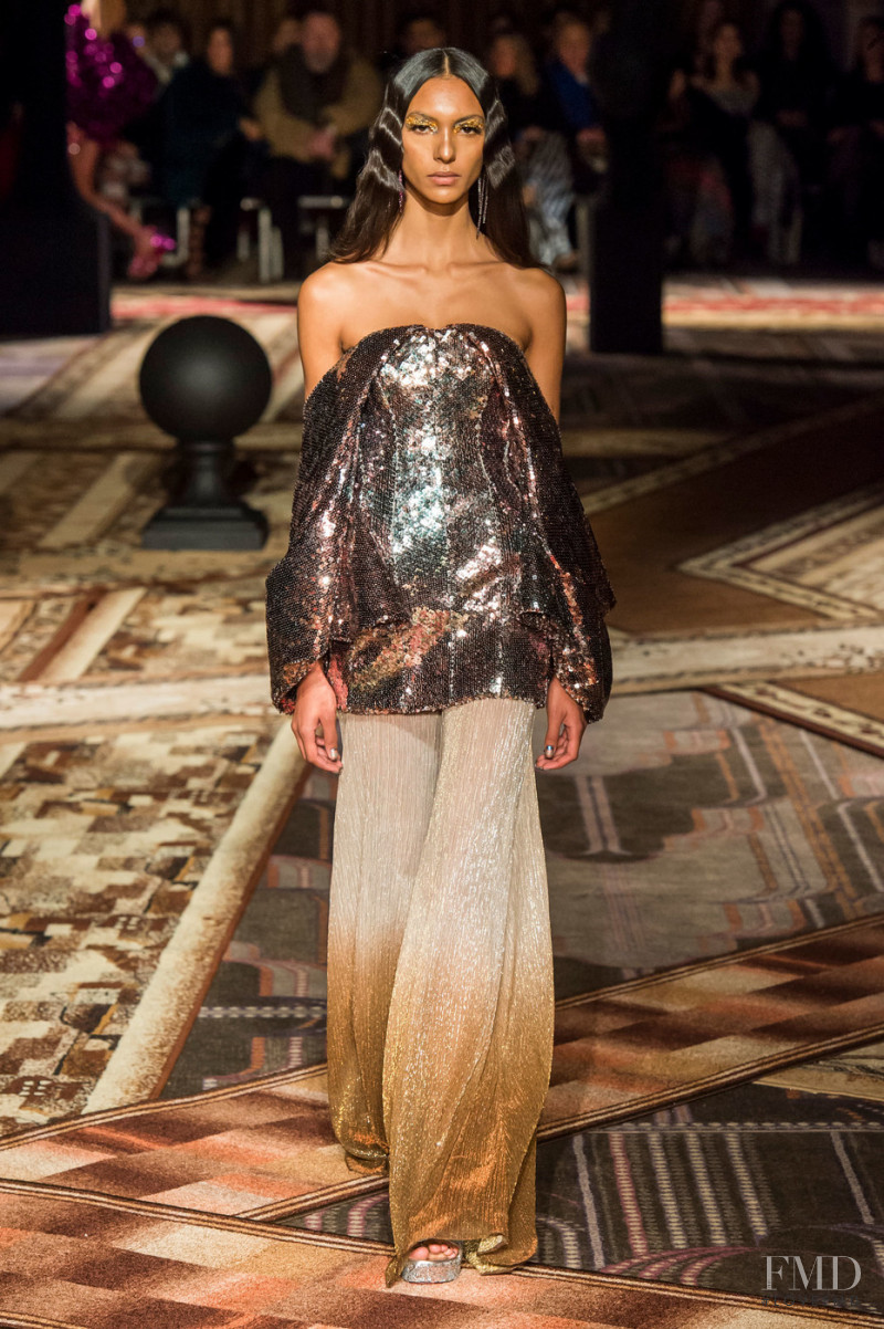 Mayara Moreno featured in  the Halpern fashion show for Autumn/Winter 2019