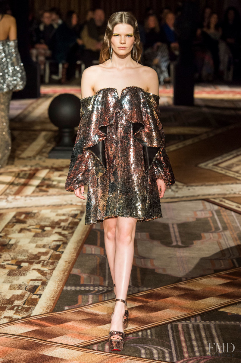 Kristin Lilja featured in  the Halpern fashion show for Autumn/Winter 2019