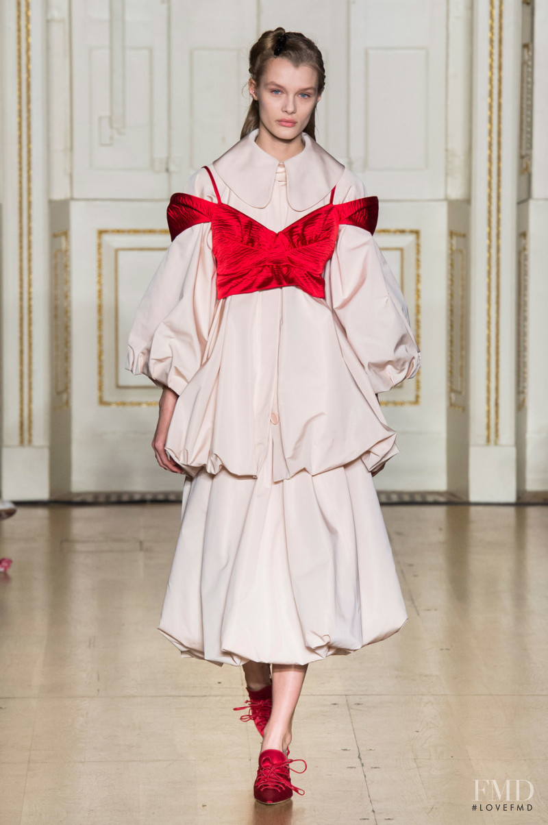 Kris Grikaite featured in  the Simone Rocha fashion show for Autumn/Winter 2019