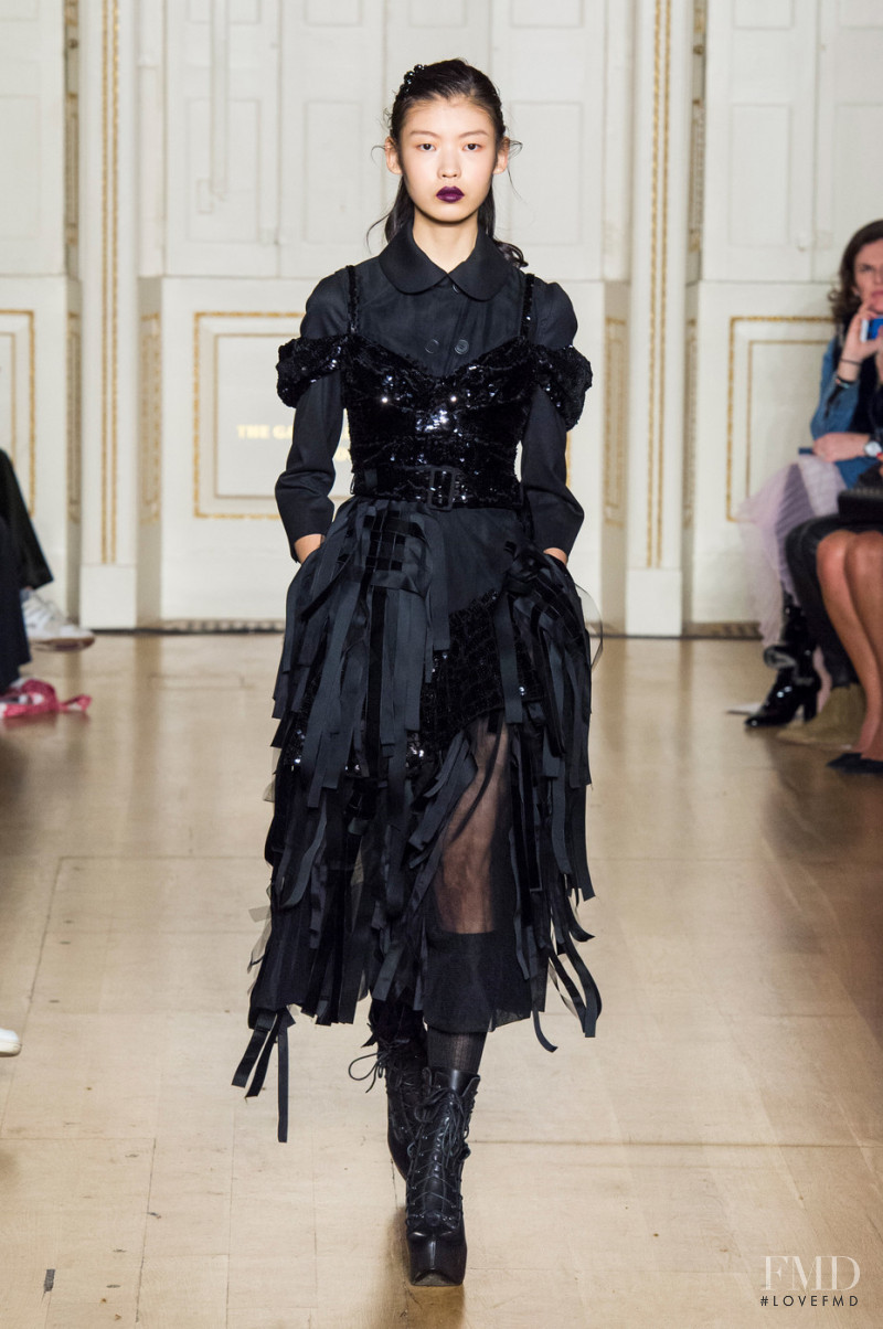 Tang He featured in  the Simone Rocha fashion show for Autumn/Winter 2019