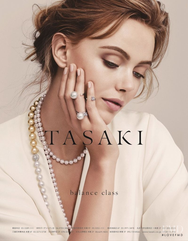 Frida Aasen featured in  the Tasaki advertisement for Autumn/Winter 2014