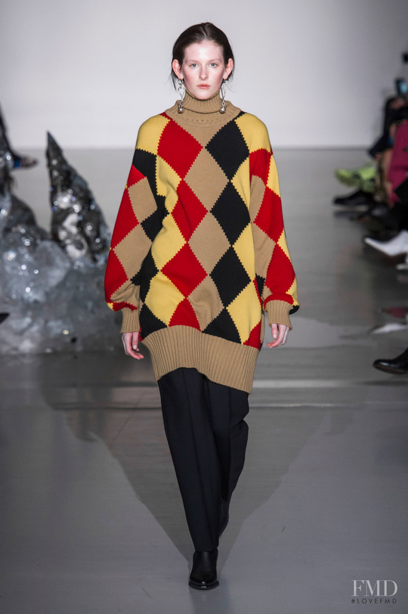 Freya Lawrence featured in  the Pringle of Scotland fashion show for Autumn/Winter 2019