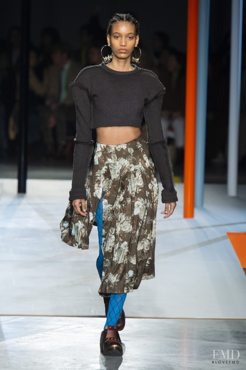 Manuela Sanchez featured in  the Preen by Thornton Bregazzi fashion show for Autumn/Winter 2019