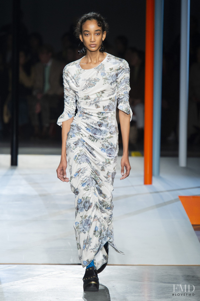 Shaderska Valdez Duran featured in  the Preen by Thornton Bregazzi fashion show for Autumn/Winter 2019