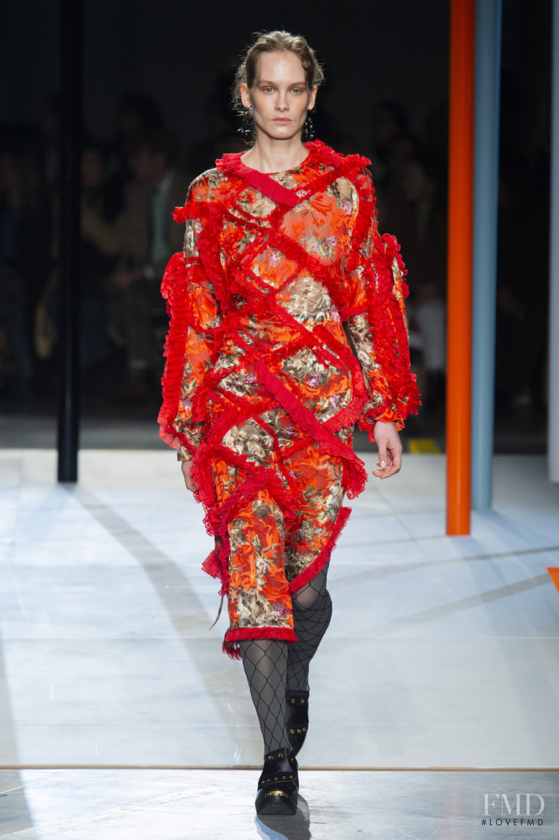 Kitti Mudele featured in  the Preen by Thornton Bregazzi fashion show for Autumn/Winter 2019