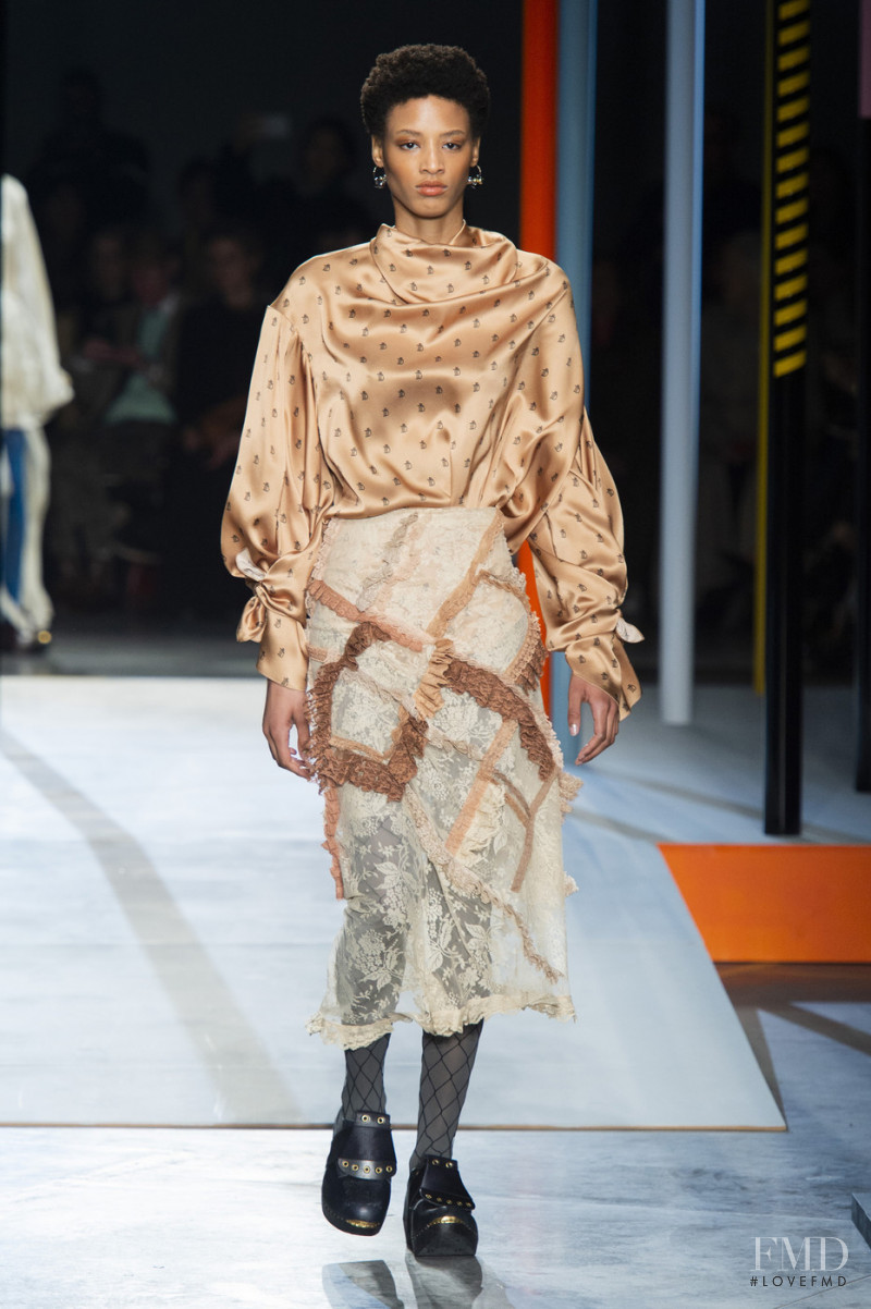Janaye Furman featured in  the Preen by Thornton Bregazzi fashion show for Autumn/Winter 2019