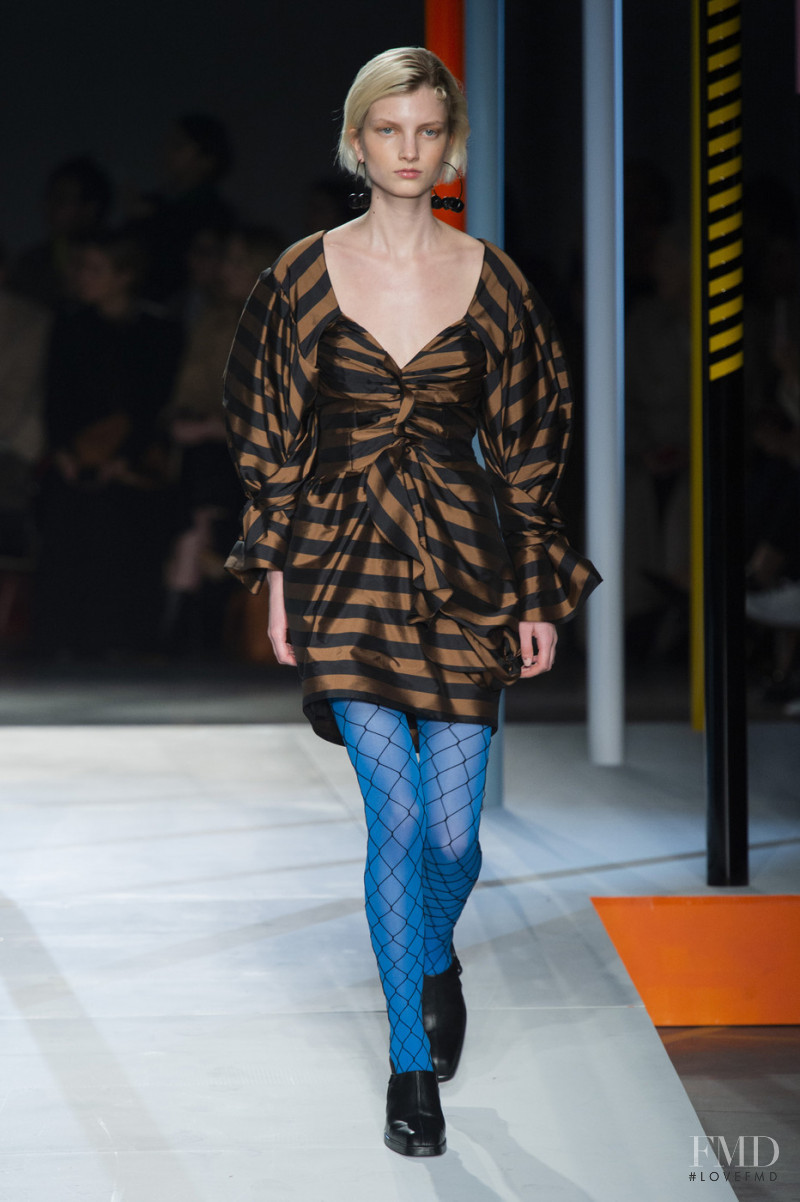 Kristin Soley Drab featured in  the Preen by Thornton Bregazzi fashion show for Autumn/Winter 2019