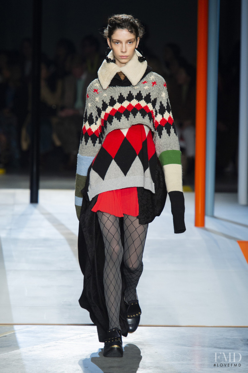 Manuela Miloqui featured in  the Preen by Thornton Bregazzi fashion show for Autumn/Winter 2019