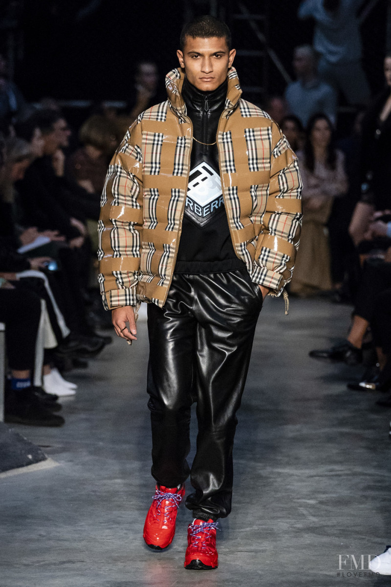 Tre Boutilier featured in  the Burberry fashion show for Autumn/Winter 2019