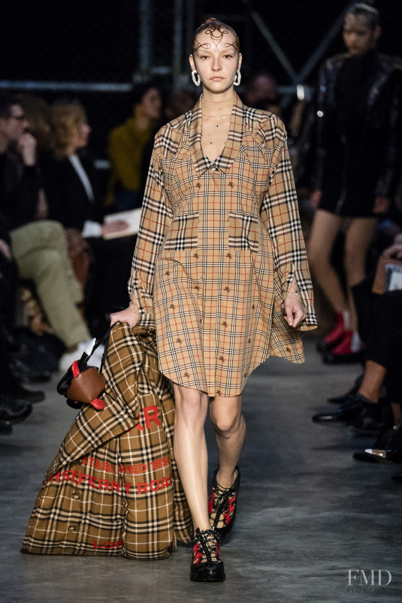 Greta Varga featured in  the Burberry fashion show for Autumn/Winter 2019