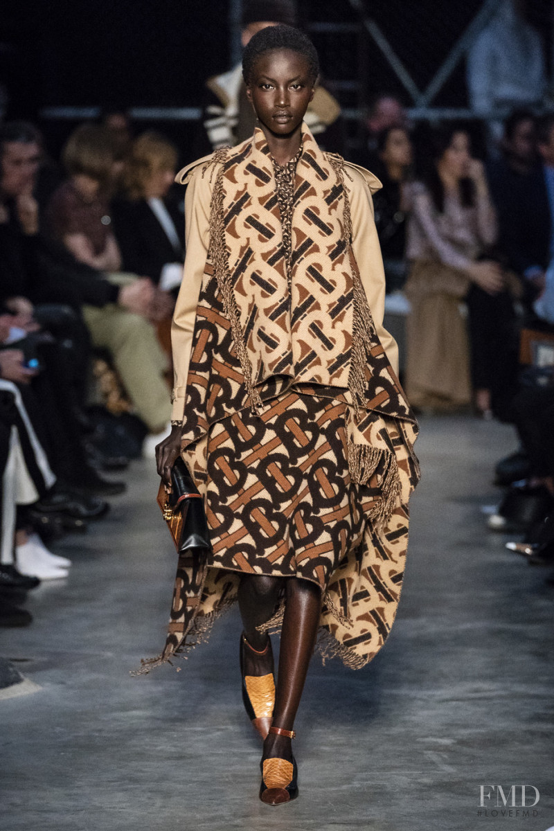 Anok Yai featured in  the Burberry fashion show for Autumn/Winter 2019
