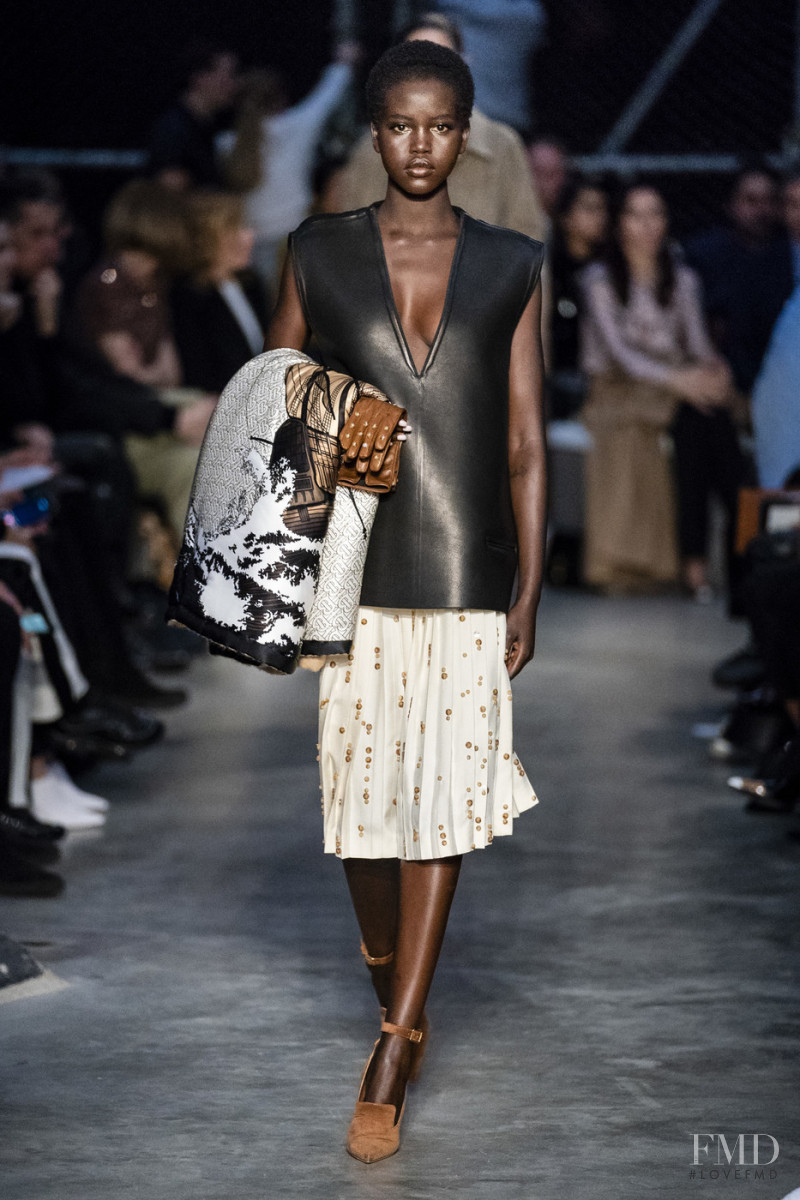 Adut Akech Bior featured in  the Burberry fashion show for Autumn/Winter 2019