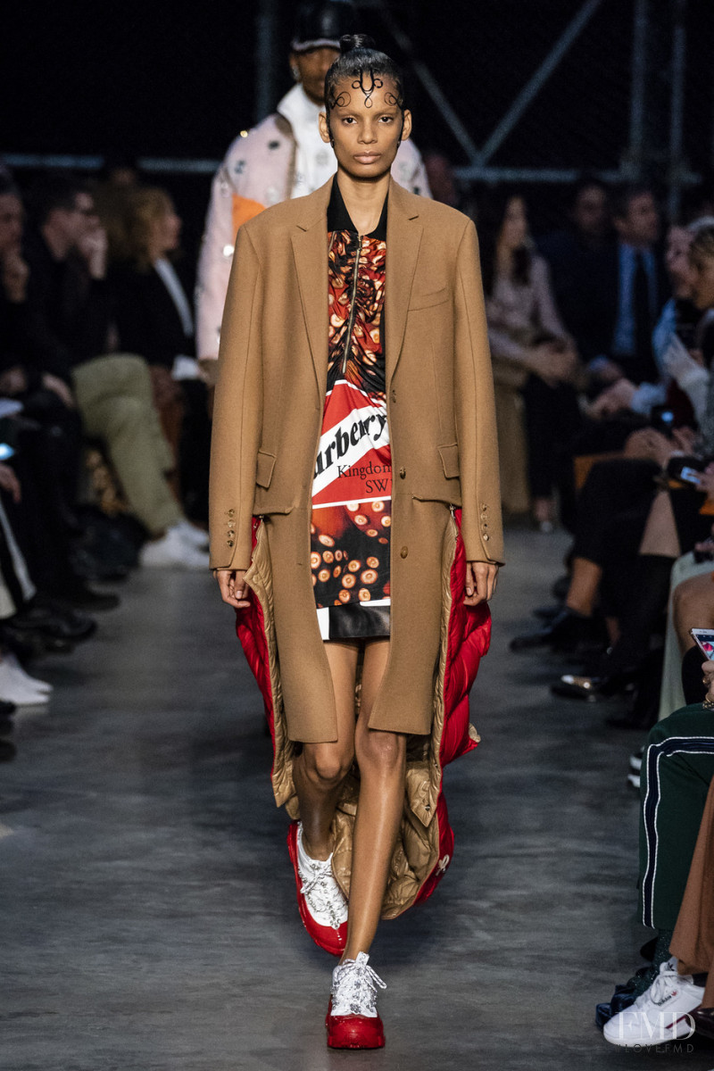 Annibelis Baez featured in  the Burberry fashion show for Autumn/Winter 2019