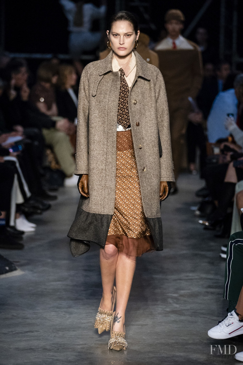 Catherine McNeil featured in  the Burberry fashion show for Autumn/Winter 2019