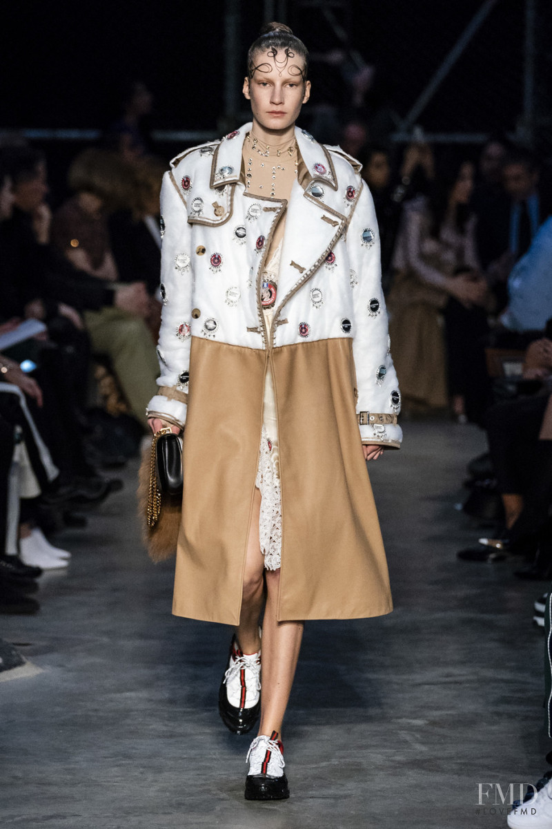 Alise Daugale featured in  the Burberry fashion show for Autumn/Winter 2019