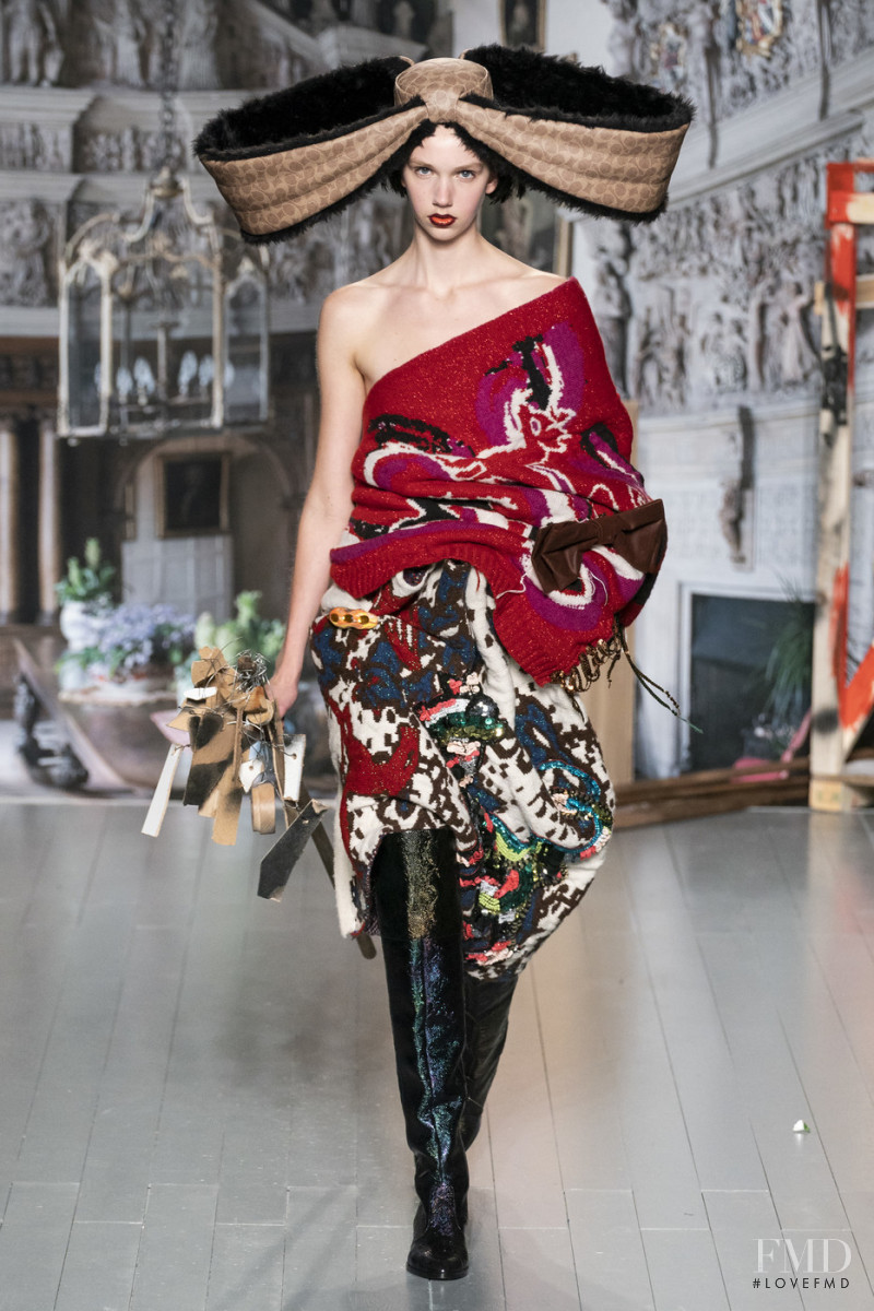 Bente Oort featured in  the Matty Bovan fashion show for Autumn/Winter 2019