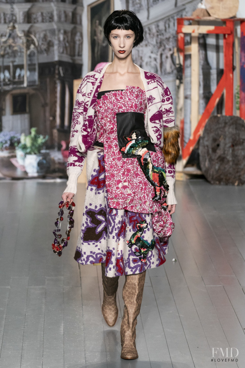 Sasha Knysh featured in  the Matty Bovan fashion show for Autumn/Winter 2019