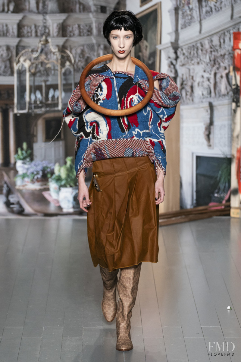 Sasha Knysh featured in  the Matty Bovan fashion show for Autumn/Winter 2019