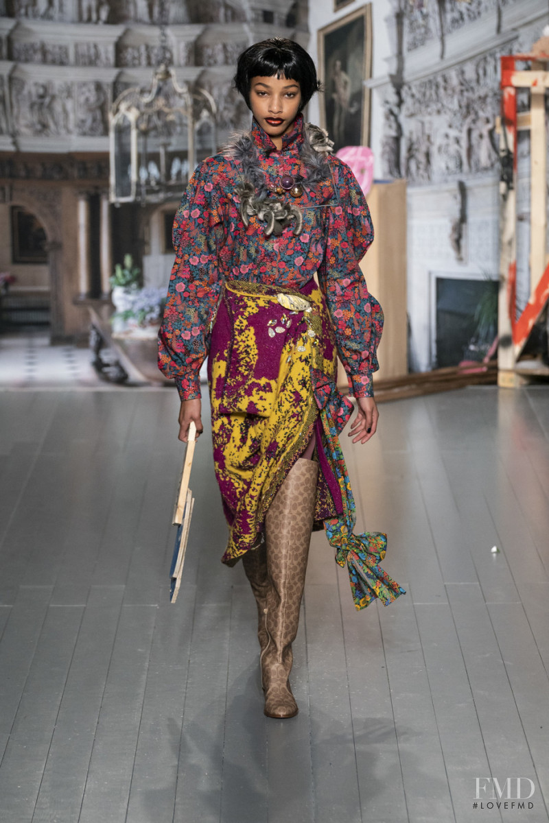 Naomi Chin Wing featured in  the Matty Bovan fashion show for Autumn/Winter 2019