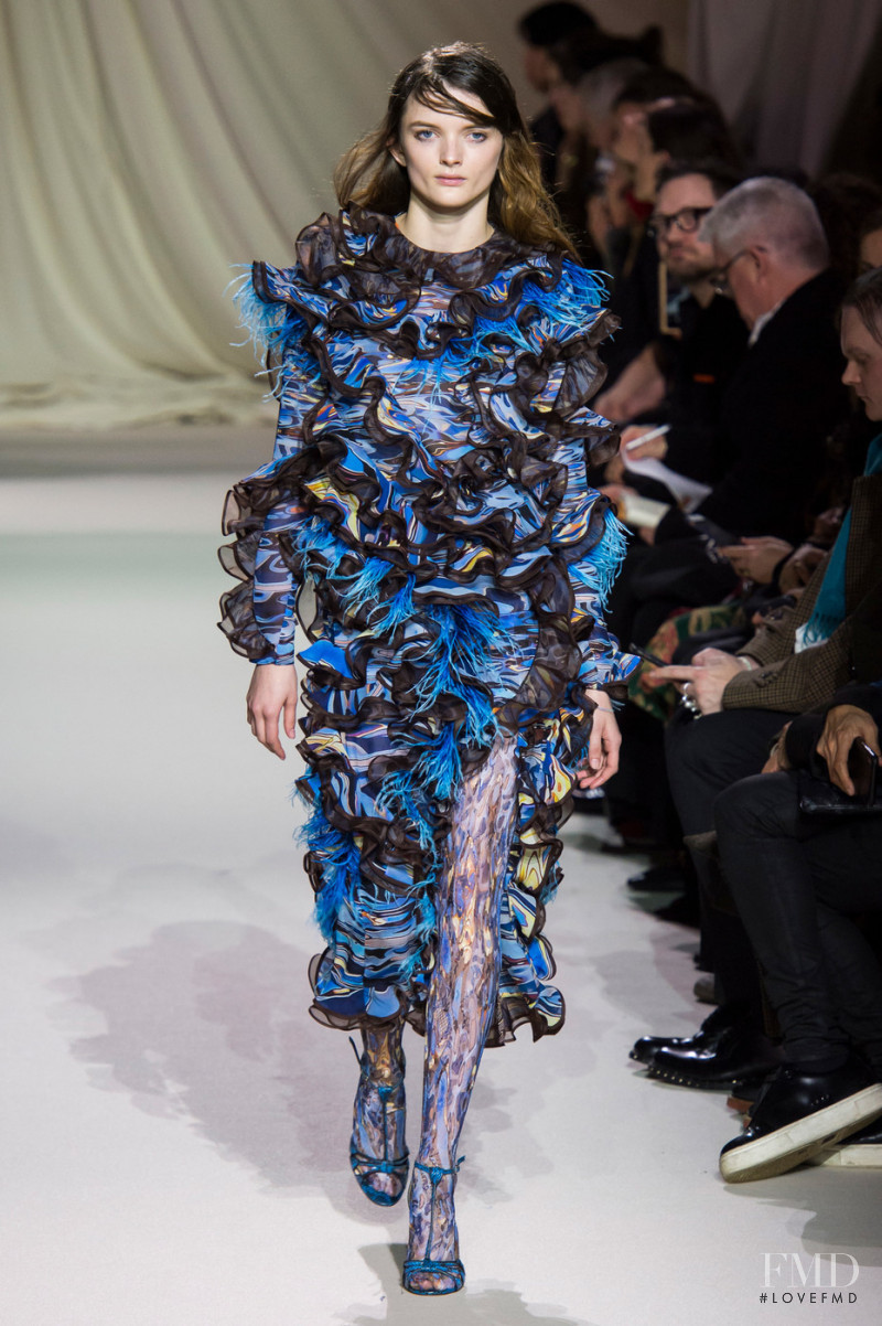 Primrose Archer featured in  the Mary Katrantzou fashion show for Autumn/Winter 2019