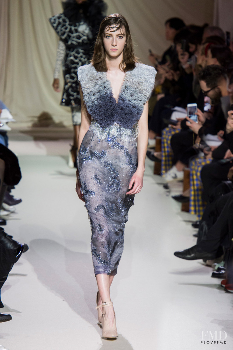 Evelyn Nagy featured in  the Mary Katrantzou fashion show for Autumn/Winter 2019
