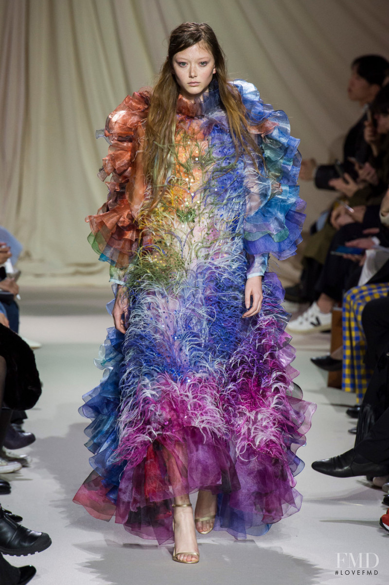 Sara Grace Wallerstedt featured in  the Mary Katrantzou fashion show for Autumn/Winter 2019