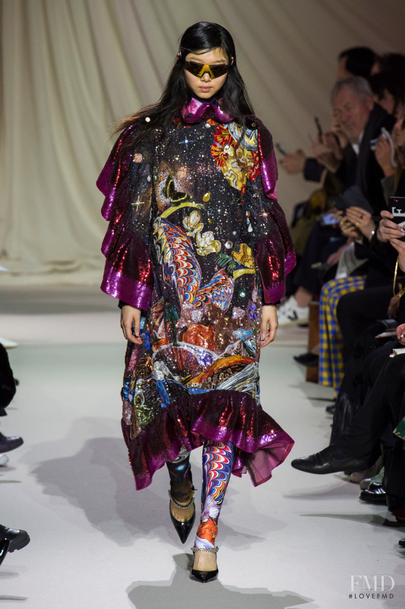 Yoon Young Bae featured in  the Mary Katrantzou fashion show for Autumn/Winter 2019