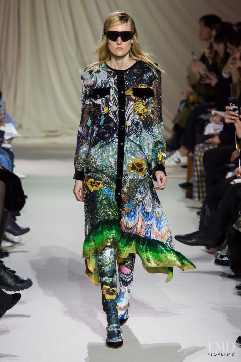 Harleth Kuusik featured in  the Mary Katrantzou fashion show for Autumn/Winter 2019