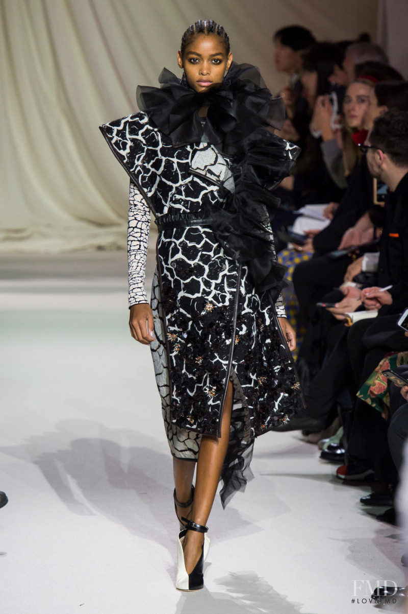 Blesnya Minher featured in  the Mary Katrantzou fashion show for Autumn/Winter 2019