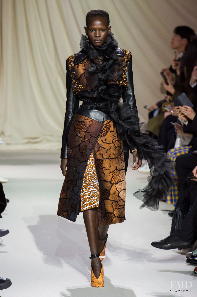 Shanelle Nyasiase featured in  the Mary Katrantzou fashion show for Autumn/Winter 2019