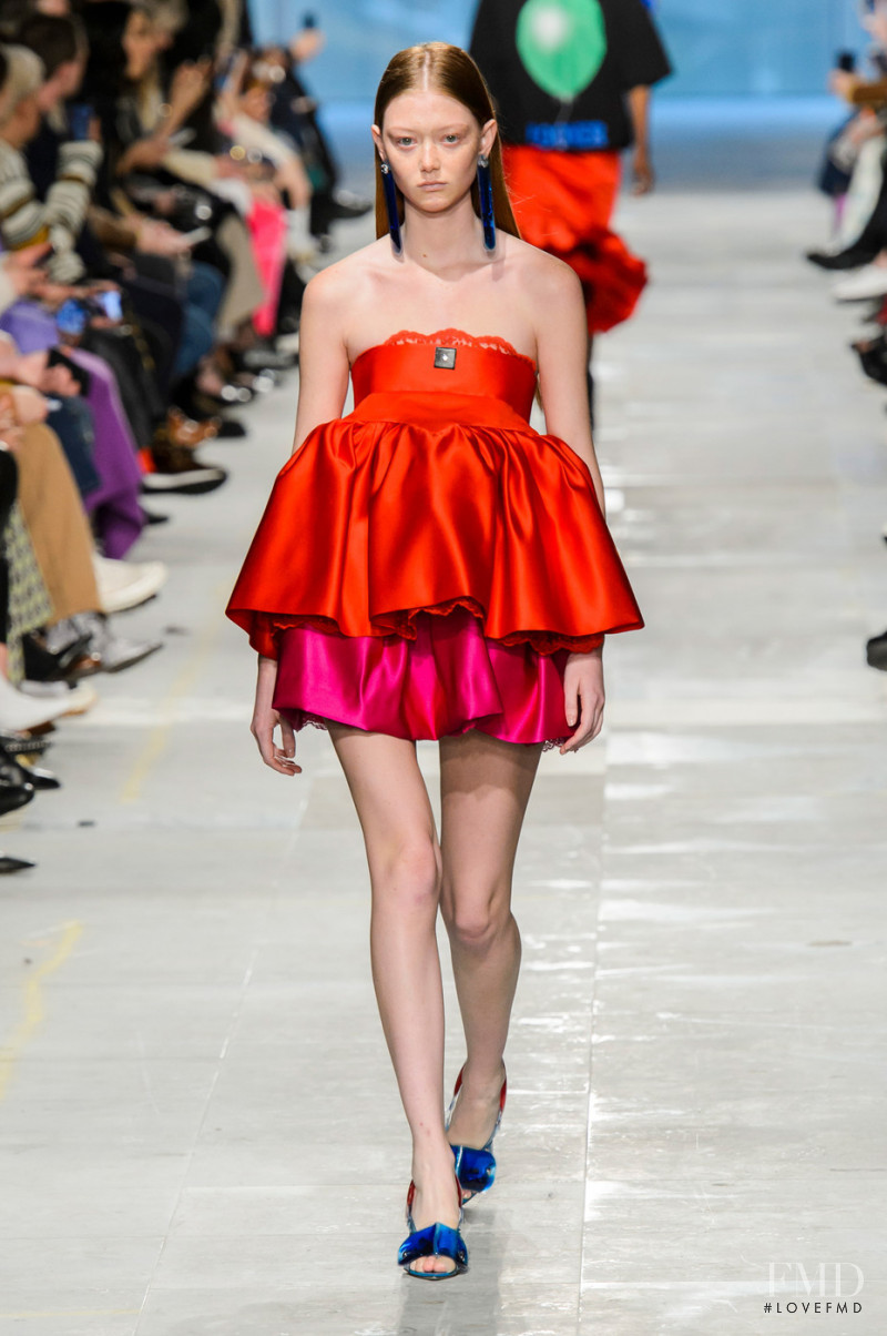 Sara Grace Wallerstedt featured in  the Christopher Kane fashion show for Autumn/Winter 2019