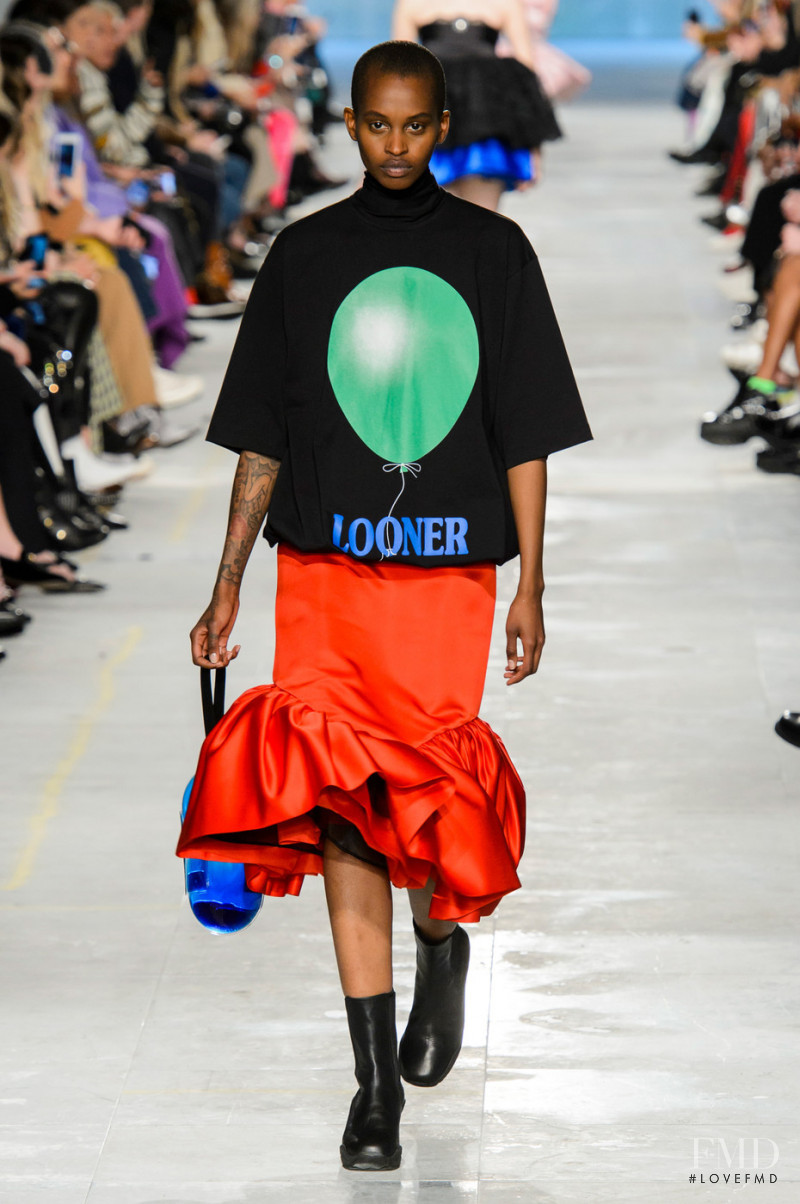 Nella Ngingo featured in  the Christopher Kane fashion show for Autumn/Winter 2019