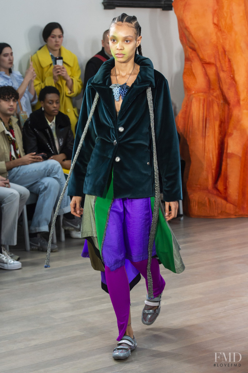 Akira Reid featured in  the Kiko Kostadinov fashion show for Autumn/Winter 2019