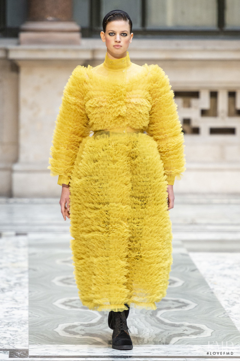 Lily McMenamy featured in  the Molly Goddard fashion show for Autumn/Winter 2019