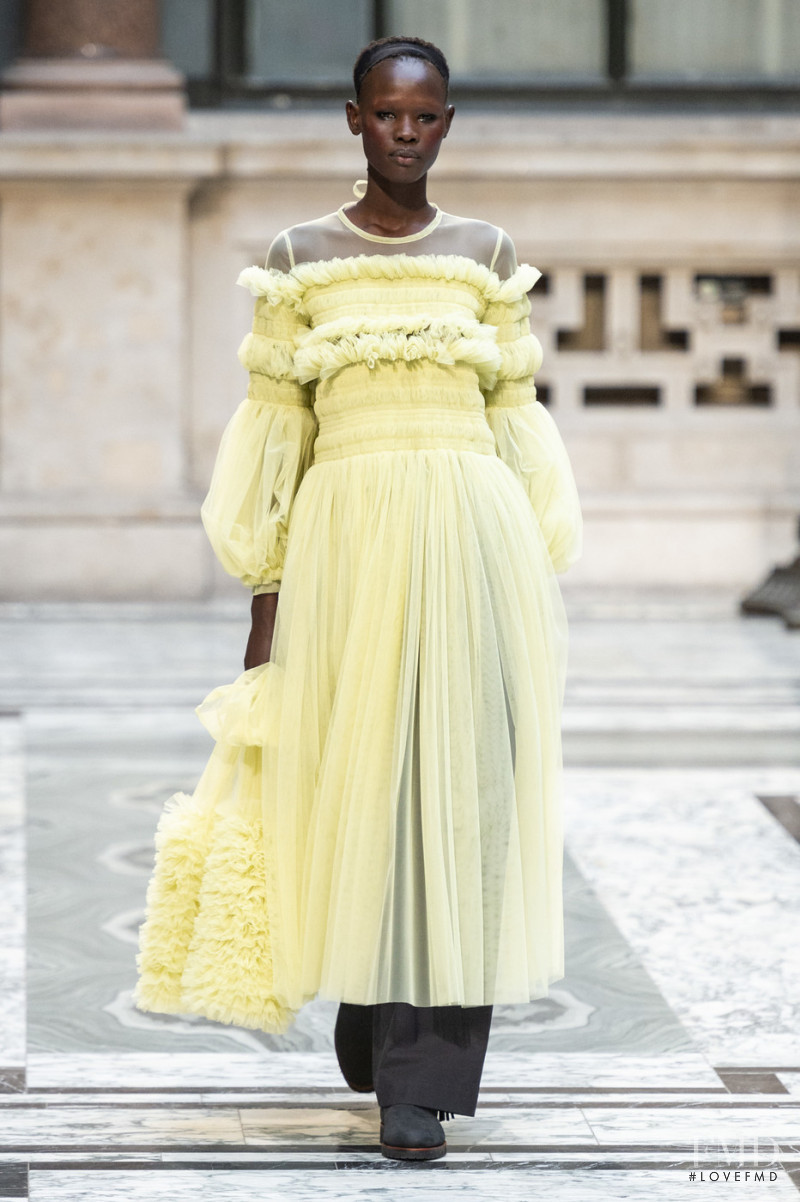 Shanelle Nyasiase featured in  the Molly Goddard fashion show for Autumn/Winter 2019