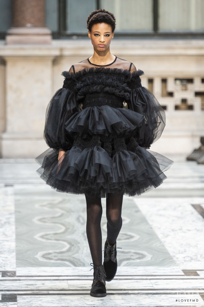 Janaye Furman featured in  the Molly Goddard fashion show for Autumn/Winter 2019