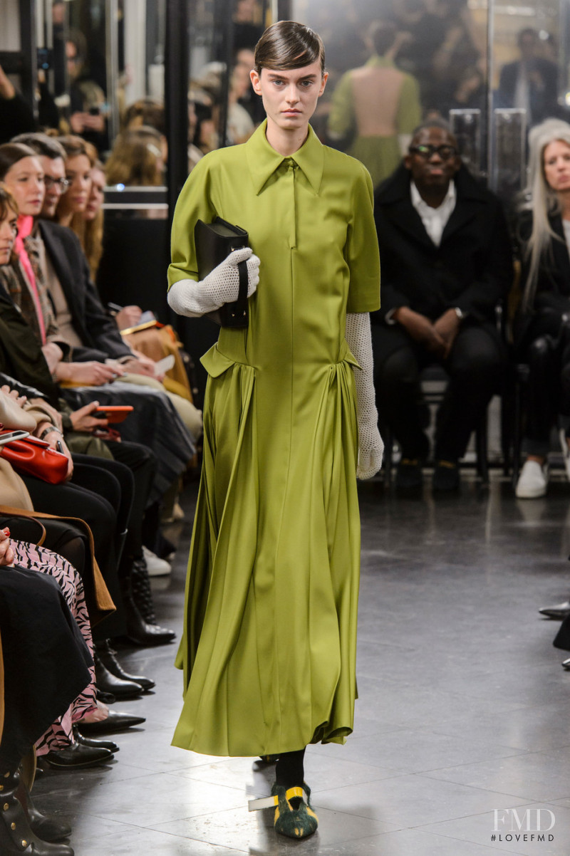 Hannah Claverie featured in  the Emilia Wickstead fashion show for Autumn/Winter 2019