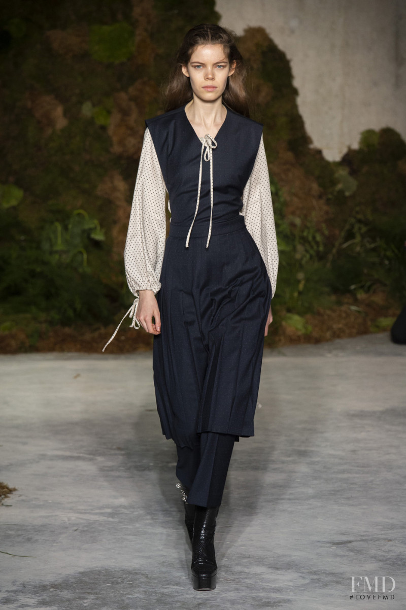 Nina Gulien featured in  the Alexa Chung fashion show for Autumn/Winter 2019