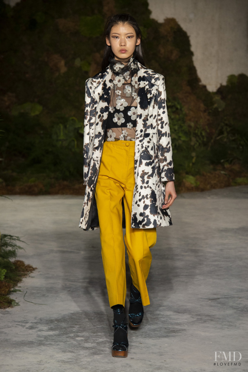 Tang He featured in  the Alexa Chung fashion show for Autumn/Winter 2019