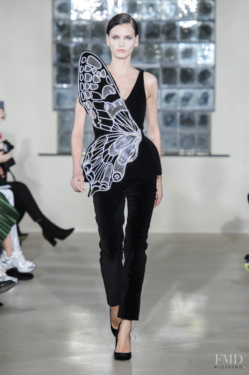 Katlin Aas featured in  the David Koma fashion show for Autumn/Winter 2019