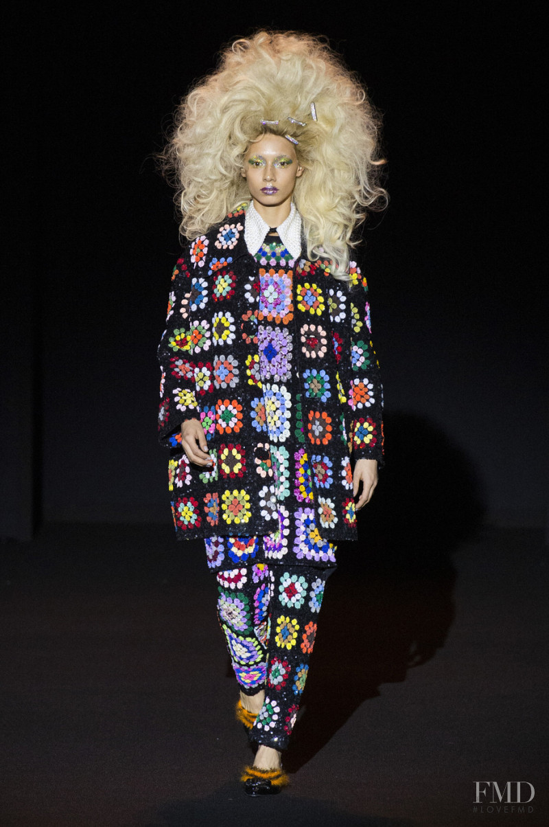 Jazzelle Zanaughtti featured in  the Ashish fashion show for Autumn/Winter 2019