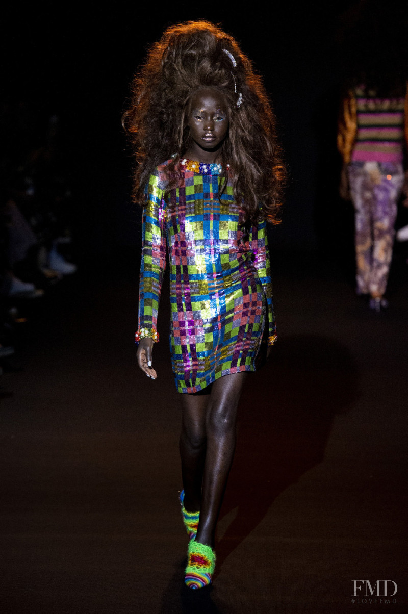 Aweng Chuol featured in  the Ashish fashion show for Autumn/Winter 2019