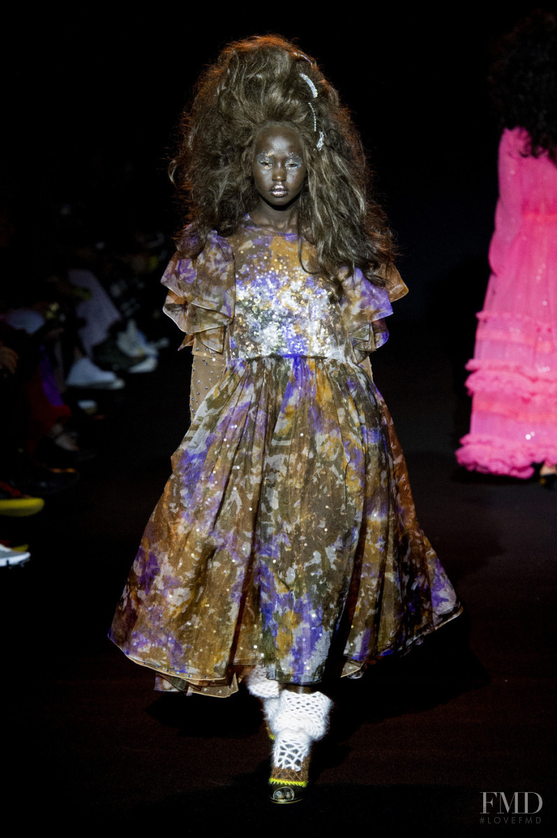 Aweng Chuol featured in  the Ashish fashion show for Autumn/Winter 2019