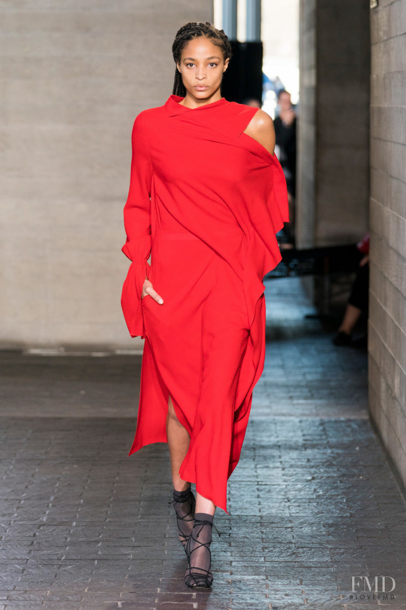 Brionka Halbert featured in  the Roland Mouret fashion show for Autumn/Winter 2019