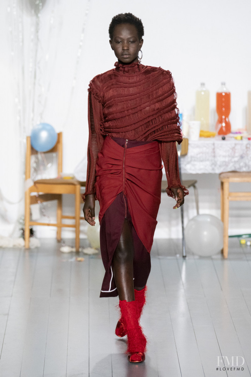 Aweng Chuol featured in  the Richard Malone fashion show for Autumn/Winter 2019