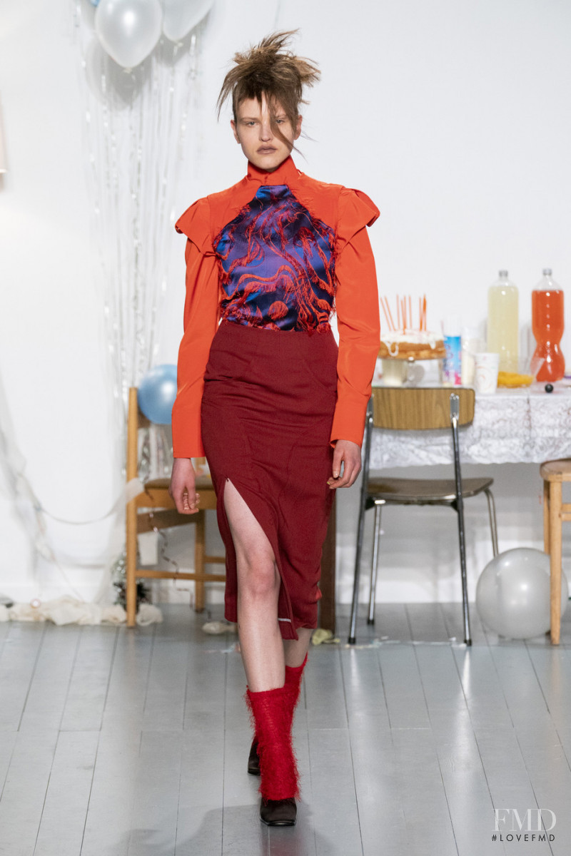 Simona Puidokaite featured in  the Richard Malone fashion show for Autumn/Winter 2019