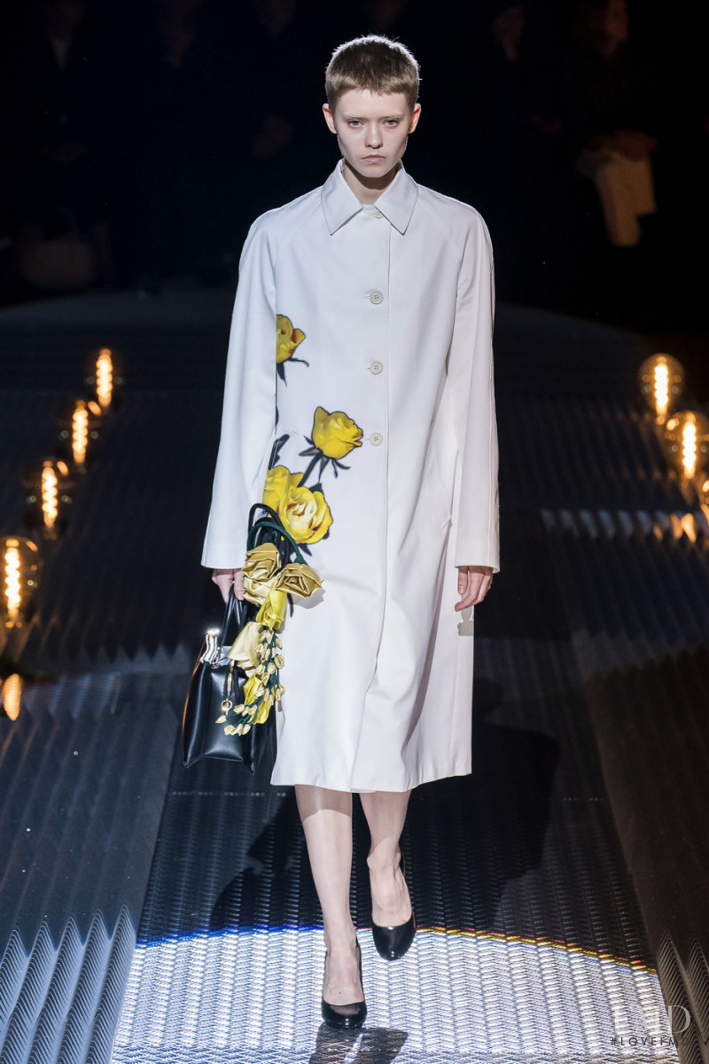 Maike Inga featured in  the Prada fashion show for Autumn/Winter 2019