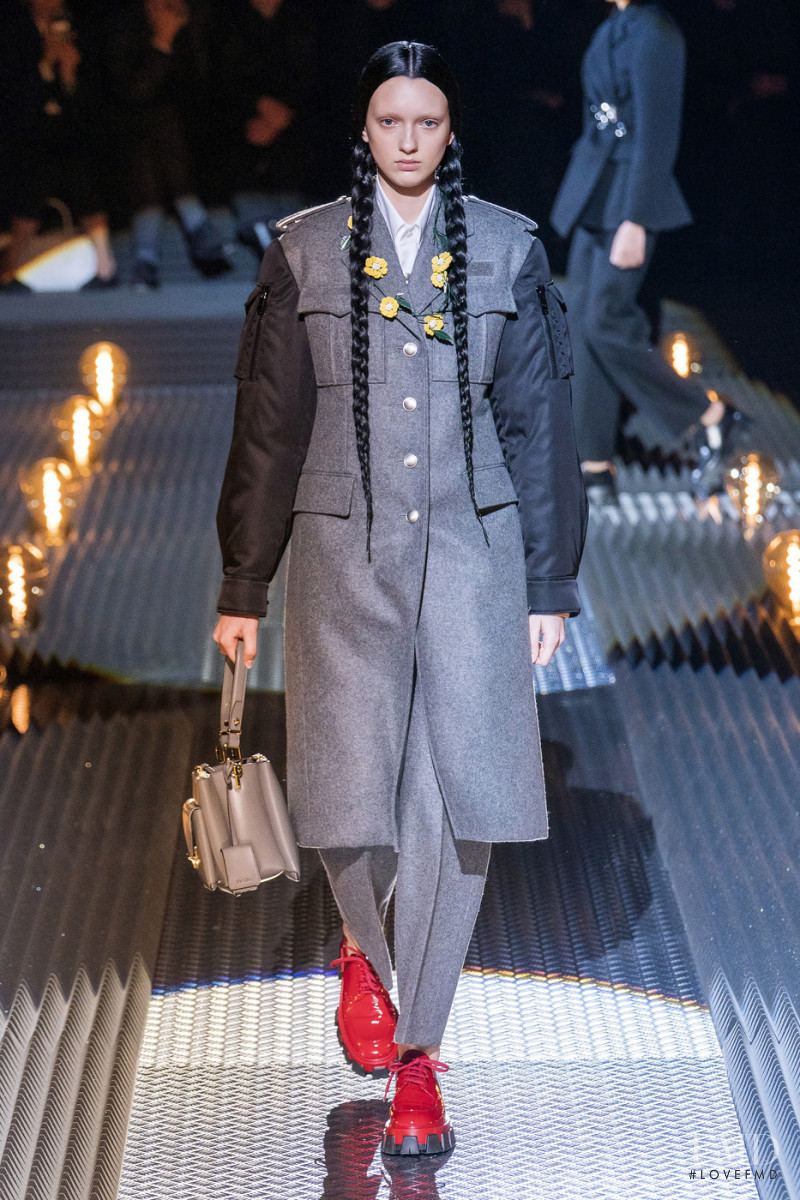 Masha Chubenko featured in  the Prada fashion show for Autumn/Winter 2019