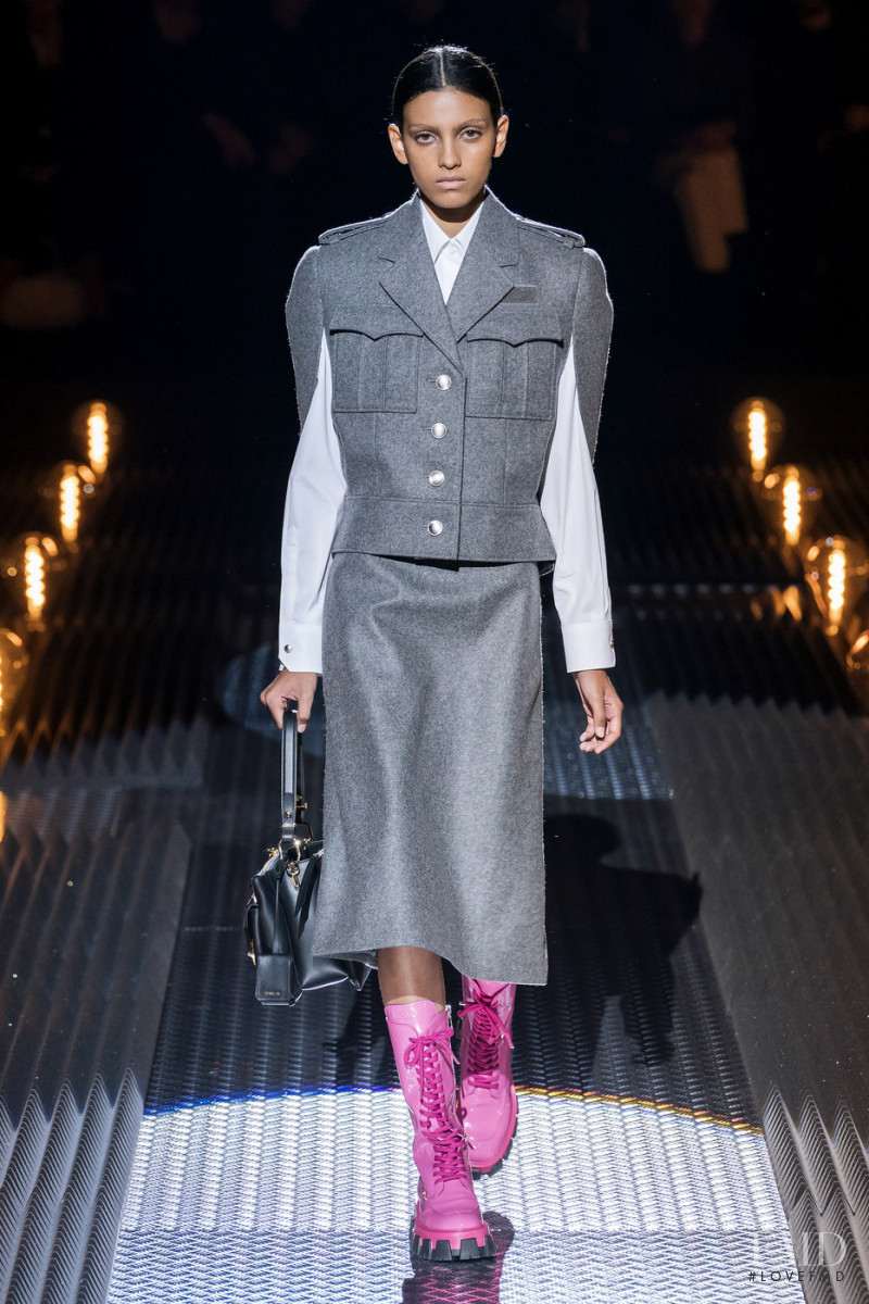 Mariana Barcelos featured in  the Prada fashion show for Autumn/Winter 2019